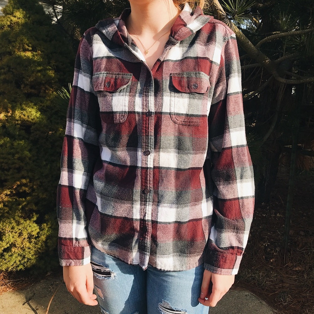 Maroon and grey flannel from zumiez